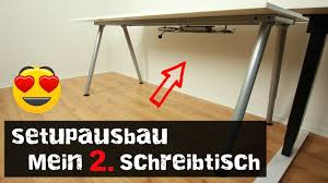 Olov bein verstellbar, weiß tischplatten und beine lassen sich ganz nach wunsch und geschmack zusammenstellen. Setupausbau Mein 2 Schreibtisch Ikea Thyge Youtube