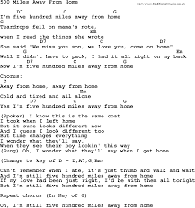 500 Miles Away From Home Bluegrass Lyrics With Chords Song Lyrics And Chords Lyrics And Chords 500 Miles