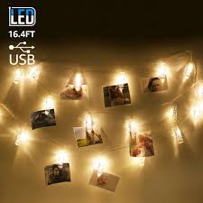 Torchstar 16 4ft Led Photo Clip String Lights For Bedroom Living Room 20 Leds Usb Decorative String Lights Walmart Com Walmart Com