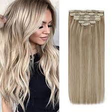 Golden highlights in auburn hair is one of the most common applications used worldwide, since gold is a warm color that with auburn hair will look amazing and will be an easy way to have that change of look. Sunny 14inch Real Human Hair Clip In Extensions Dark Ash Blonde Highlights With Golden Blonde 7pcs Full Head Clip In Remy Human Hair Extensions 7pcs 120g Per Pack Buy Online In Bahamas