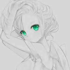 Beautiful Black And White Anime Drawings White Angel Green Eyes Beautiful Anime Art Fille Ange Anime Dessin Anime Kawaii Regard Animal