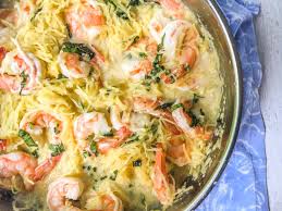 Then add in the shrimp, salt, pepper, and a pinch of red pepper flakes. Low Carb Coconut Basil Shrimp Spaghetti Squash Dinner In 20 Minutes