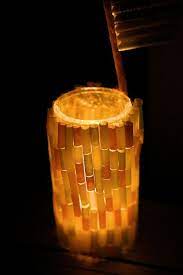 空き瓶とストローで出来るリメイク 空き瓶 リメイク キャンドルデコレーション 造る