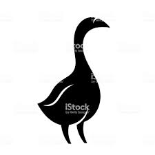 Black And White Goose Silhouette Sign Goose Isolated Black Silhouette Goose On White Background Vector Illustration Illustration Vector Art