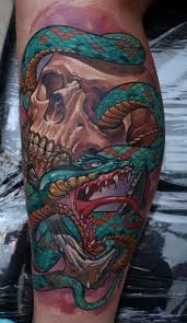 A simple tattoo design that has a double sword. Top 30 Skull And Snake Tattoo Design Ideas July 2021