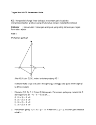Soal dan jawaban mencari persamaan garis. Soal Keterampilan Materi Persamaan Garis Lurus Jawabanku Id