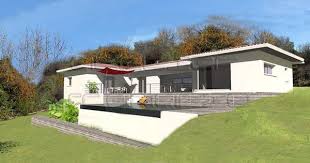 Maison Contemporaine En C Sur Terrain En Pente Atelier Scenario Plan Maison Architecte Maison Architecte Plan Maison