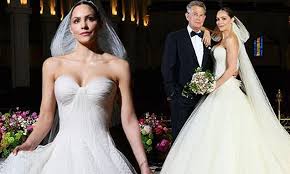Singer, 35, stuns in a strapless white ruffled gown as she marries music producer, 69, at intimate london church ceremony. Katharine Mcphee Celebrates One Year Of Marriage To David Foster Flipboard