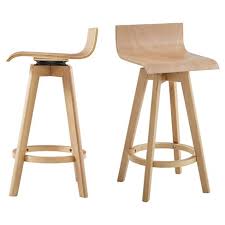 Mid century upholstered swivel counter stool. Set Of 2 24 Tisha Mid Century Modern Swivel Wood Counter Height Barstool Inspire Q Target