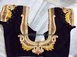 Black And Gold Combination Blouse Designs Saree Blouse Patterns Designer Blouse Patterns Black Blouse Designs Blouse Work Designs