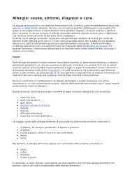 Alimenti che provocano orticaria : Allergie Cause Sintomi Diagnosi E Cura