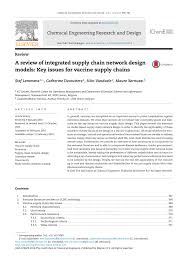 Publons users have indicated that they sit on chemical engineering research and design's editorial board but we are unable to verify these claims. Pdf A Review Of Integrated Supply Chain Network Design Models Key Issues For Vaccine Supply Chains