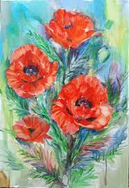 Poppies Painting In 2021 Flower Art Painting Poppy Painting Abstract Poppy Painting