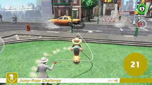 The harder you press the button, the higher mario jumps. New Donk City Jump Rope On A Scooter Mario Odyssey Youtube