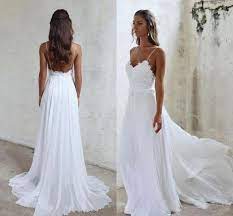 2019 Custom Made Simple Beach Wedding Nikebridalgown Beach Wedding Dress Boho Backless Bridal Gowns Simple Wedding Dress Beach