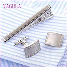 Vagula Stylish Silver Cufflinks Tie Clip Set Tie Bar Super Quality Cuff Links Tie Pin Set 49 On Aliexpress Com Alibaba Metallic Cuff Stylish Cuff Accessories