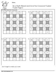 Whether the skill level is as a beginner or something more advanced, they're an ideal way to pass the time when you have nothing else to do like waiting in an airport, sitting in your car or as a means to. Subtraction Crossword Puzzles Worksheets