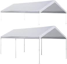 This galvanized steel carport from arrow storage products features a powder coated steel frame for corrosion and rust resistance. Amazon Com Strong Camel 10 X20 Carport Replacement Canopy Cover For Tent Top Garage Shelter Cover With Ball Bungees Only Cover Frame Is Not Included Garden Outdoor