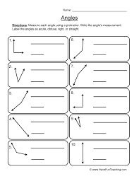 The 7 types of angles are: Angles Measuring Worksheet Have Fun Teaching
