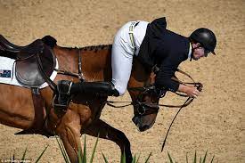 Added to your profile favorites. Australian Equestrian Rider Scott Keach Suffer Spectacular Fail In Olympics Showjumping Daily Mail Online
