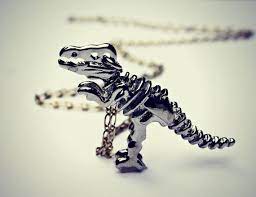 Silver Dinosaur Necklace T Rex Necklace Dinosaur Skeleton Skeleton Necklace Bone Necklace Kitsch Necklac Skeleton Necklace Dinosaur Necklace Bone Necklace