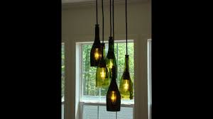 Recycled glass bottle pendant lights. Diy Wine Bottle Chandelier Youtube