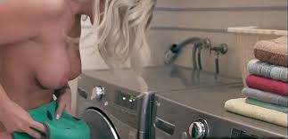Madelyn monroe gets horny while doing her laundry and stepson caught him  toying her pussy and quickly gave her a nice sex to reach her milf orgasm  1212 Porn Videos