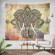 Elephant wall tapestry are a superb choice to use as couch blankets as they add patterns to couches, making them more elegant. Elephant Inspired Wall Tapestry Design Elephant Bohemian Wall Decor