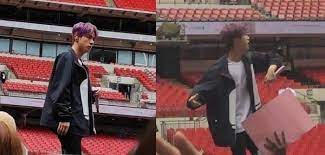 Смотрим bts world tour 'love yourself: Koncert Bts Na Uembli Naryadu S Fioletovymi Volosami Dzhina Popali V Mirovye Trendy Twitter Yesasia
