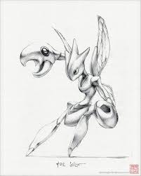 Scizor 8 X 10 Print Pokemon Drawing Art Bug Steel Etsy Pokemon Drawings Pokemon Sketch Pokemon Art
