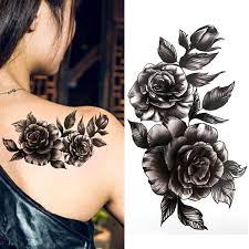 Adesivos De Tatuagem Temporaria De Flor Grande Rosa Negra A Prova D Agua Sexy Para Mulheres 10 20 Cm Kd1140 Tatuagens Temporarias Aliexpress Tatuajes de rosas negras significado y recopilacion de disenos. brl