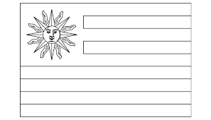 A bandeira do uruguai ou pavilhão nacional é um dos símbolos nacionais do uruguai. Para Imprimir Bandeira Do Uruguai Para Colorir Preto E Branco