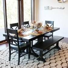 Walker Edison Furniture Company Millwright Black Extendable Dining Table Hdw60wbl The Home Depot Modern Dining Table Black Black Dining Table Set Dining Table Black