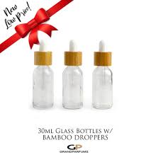 12 Bamboo Dropper Bottles 1 Oz Clear Glass 30ml Hemp Oil Essential Oil Boston Round White Or Black Bulbs Serum Tin Dropper Bottles Bottle Cosmetic Containers