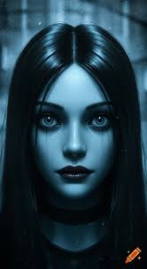 Digital Art of a Mysterious Girl in a Cave With an Evil Smirk created