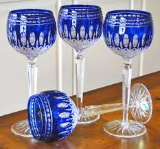5 out of 5 stars. Waterford Crystal Clarendon Wine Goblets Glasses Cobalt Blue New On Popscreen