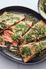 Sous Vide Salmon With Caper Parsley Vinaigrette Recipe Recipe Recipes Sous Vide Salmon Sous Vide