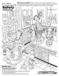 Kids examine a hidden pictures image on kitchen safety, looking for various items and coloring them in. San Jose Fire Dept On Twitter Looking For A Fun Activity For The Kids While You Stayathome Help Children Learn About Kitchen Safety With Nfpa S Hide And Seek Coloring Activity Https T Co Rtarfttlem Https T Co Msraityn2v