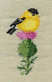Bird Cross Stitch Pattern Goldfinch On Thistle Cross Stitch Bird Cross Stitch Patterns Cross Stitch Art