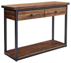 Small entry console, red by doug and cristy designs (55) $140. Claremont 43 L Rustic Wood Console Table With Two Drawers And Low Shelf Industrial Console Tables By Bolton Furniture Inc Houzz