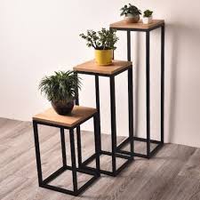 Industrial Metal Corner Table Storage Display Plant Stand 55cm 75cm 100cm Tall Diy Patio Table Patio Table Decor Outdoor Patio Table