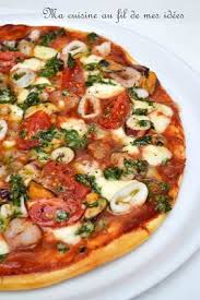 Ma Cuisine Au Fil De Mes Idees Pizza Aux Fruits De Mer Et Pesto De Persil Parmesan Citron En 2020 Pizza Fruit De Mer Pizza Fruit Pizza