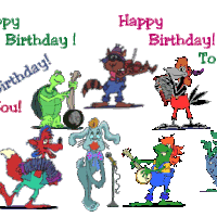 Band Group Party Singing Happy Birthday Emoticon Emoticons Animated Animation Animations Gif Happy Birthday Emoticon Singing Happy Birthday Birthday