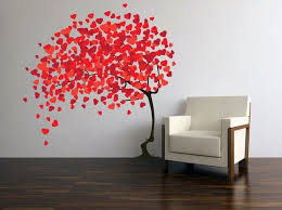 Bedroom wall painting heart design. Tree With Heart Leaves Blowing Vinyl Wall Art By Beautifulwalls Wall Paint Designs Wall Decor Bedroom Wall Paint