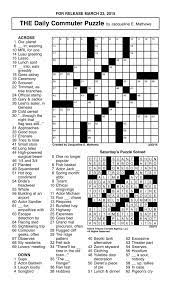 Play free universal online crossword. Sample Of The Daily Commuter Puzzle