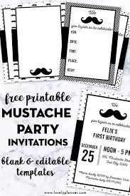 This is yet another great free party invitation template. Free Printable Mustache Party Invitations Blank Editable Templates Lovely Planner