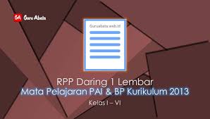 Rpp daring tematik kelas 2 sd disukai 1x diunduh 327x dilihat. Rpp Daring 1 Lembar Pai Bp Sd Kelas 1 2 3 4 5 6 Semester 1 Guru Abata