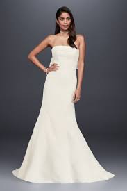 Faille Mermaid Wedding Dress With Bow Back David S Bridal Petite Wedding Dress Bow Wedding Dress Davids Bridal Wedding Dresses