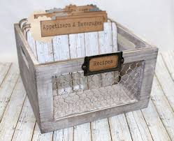 Farmhouse Recipe Box Chicken Wire Box Rustic Recipe Box 4 X Etsy Rustic Recipe Box Recipe Box Diy Farmhouse Recipe Box