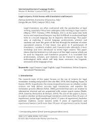(company of lawyers) (españa) bufete de abogados nm. Pdf Legal Corpora A Trial Lesson With Translators And Lawyers